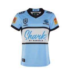 Camisola Cronulla Sutherland Sharks Rugby Equipamento Primeiro 2021 Manga Curta